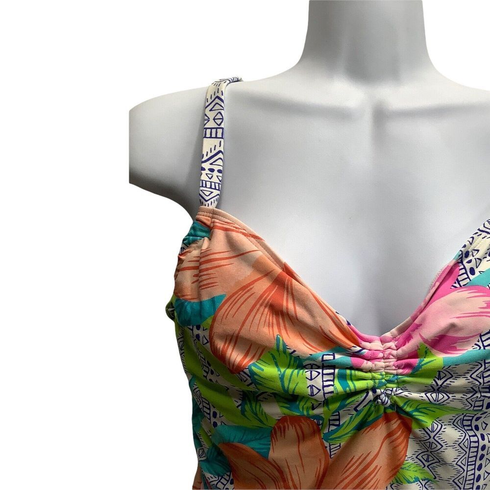 Hibiscus Flower Floral Tropical Leaf Tankini Swimsuit Top Size 8 ? NO Tag Womans - Picture 5 of 8